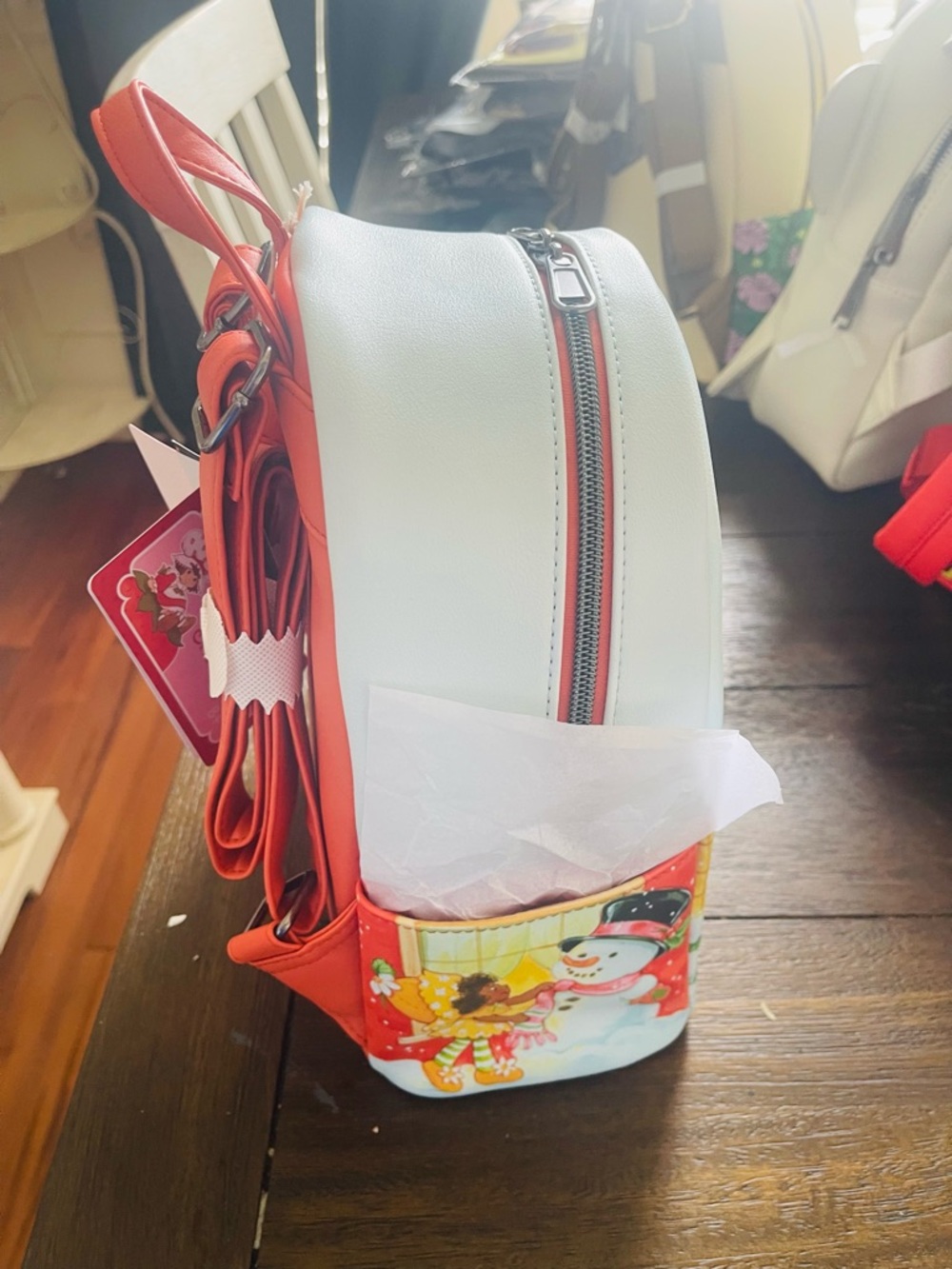 NWT Loungefly Strawberry Shortcake Illustrated Mini Backpack - Pastel Blue & Red - Picture 4 of 4